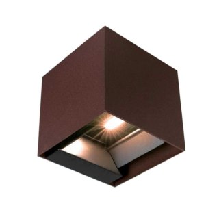 Oprawa ścienna solarna/USB V-TAC 9W LED COB brąz corten kostka 15x15cm IP65 czujnik ruchu VT-409CCT 3000K-4000K-5000K 800lm