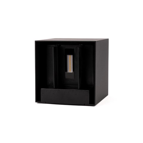 Oprawa ścienna solarna/USB V-TAC 9W LED COB czarna kostka 15x15cm IP65 czujnik ruchu VT-409CCT 3000K-4000K-5000K 800lm