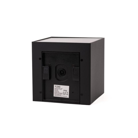 Oprawa ścienna solarna/USB V-TAC 9W LED COB czarna kostka 15x15cm IP65 czujnik ruchu VT-409CCT 3000K-4000K-5000K 800lm