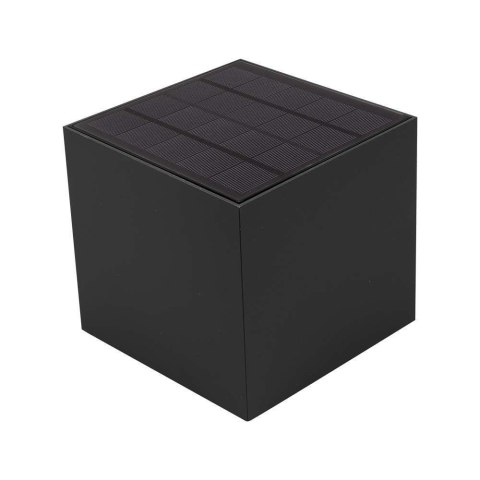 Oprawa ścienna solarna/USB V-TAC 9W LED COB czarna kostka 15x15cm IP65 czujnik ruchu VT-409CCT 3000K-4000K-5000K 800lm