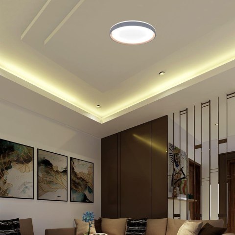 Oprawa sufitowa plafoniera V-TAC 20W/40W/20W LED 39cm 3w1 ściemnialna drewno pilot CCT VT-85035 3000K-4000K-6500K 4000lm