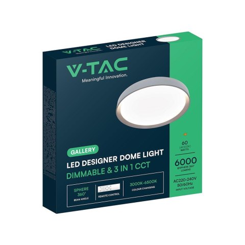 Oprawa sufitowa plafoniera V-TAC 30/60W/30W LED 48cm 3w1 ściemnialna brązowa pilot CCT VT-85031 3000K - 6500K 6000lm