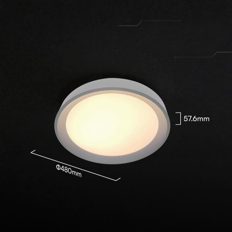 Oprawa sufitowa plafoniera V-TAC 30/60W/30W LED 48cm 3w1 ściemnialna czarna pilot CCT VT-85031 3000K - 6500K 6000lm