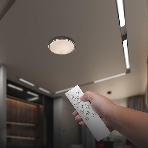 Oprawa sufitowa plafoniera V-TAC 30W/60W/30W LED 45cm 3w1 ściemnialna drewno pilot CCT VT-85034 3000K-4000K-6500K 6000lm