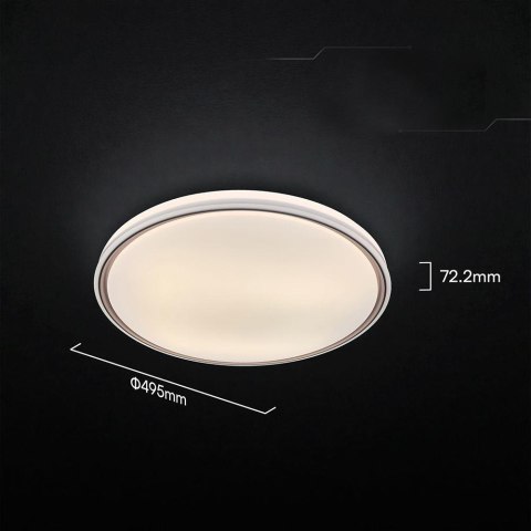 Oprawa sufitowa plafoniera V-TAC 30W/60W/30W LED 49cm 3w1 ściemnialna brązowa pilot CCT VT-85033 3000K-4000K-6500K 6000lm