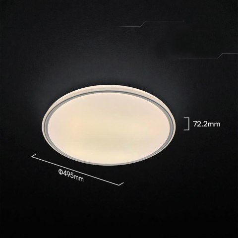 Oprawa sufitowa plafoniera V-TAC 30W/60W/30W LED 49cm 3w1 ściemnialna szara pilot CCT VT-85033 3000K-4000K-6500K 6000lm