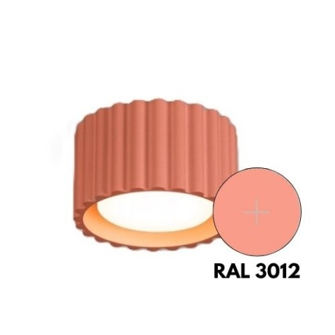 Plafon TUBA RYFLOWANA KARBOWANA  AURA 1 brzoskwiniowy Gx53 Sollux