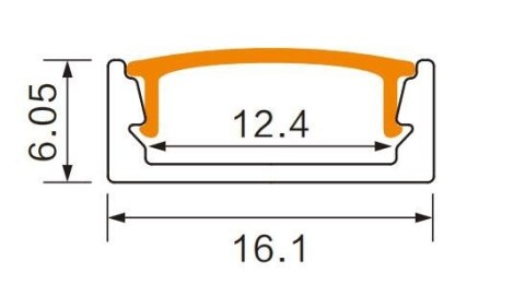 Profil do taśm LED natynkowy anodowany + klosz mleczny 200cm