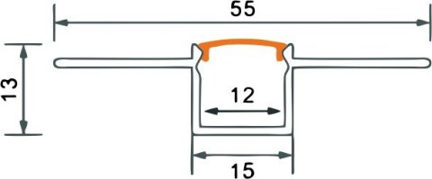 Profil do taśm LED podtynkowy anodowany + klosz mleczny 200cm