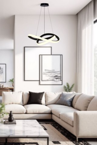 SPLOT – czarna lampa sufitowa LED 32W z białą osłonką