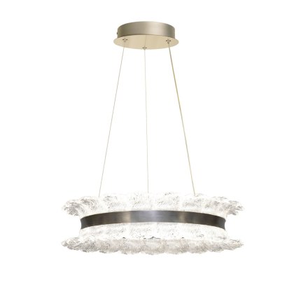 TOLOSA – lampa wisząca satyna nikiel LED 30W z kryształkami