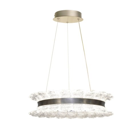 TOLOSA – lampa wisząca satyna nikiel LED 30W z kryształkami