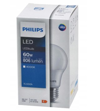 Żarówka E27 A60 Philips 8W 4000K