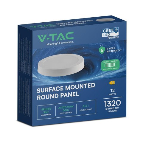 12W LED CREE CHIP Backlit Surface Mounted Panel 3IN1 Round