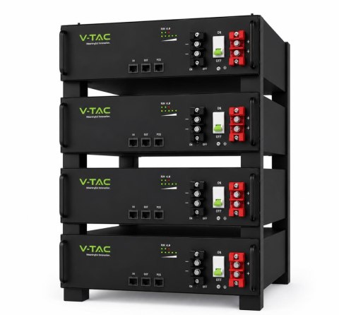 Batteria di Accumulo 5.12kWh 51.2V 100Ah LiFePO4 con BMS Modulo Rack Fotovoltaico Nero Garanzia 10 Anni