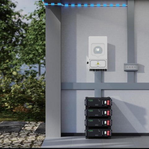 Batteria di Accumulo 5.12kWh 51.2V 100Ah LiFePO4 con BMS Modulo Rack Fotovoltaico Nero Garanzia 10 Anni