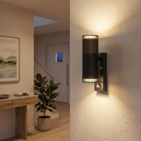 Kinkiet ogrodowy V-TAC GU10 czujnik aluminium góra dół IP44 czarny VT-10175PIR 3 lata gwarancji