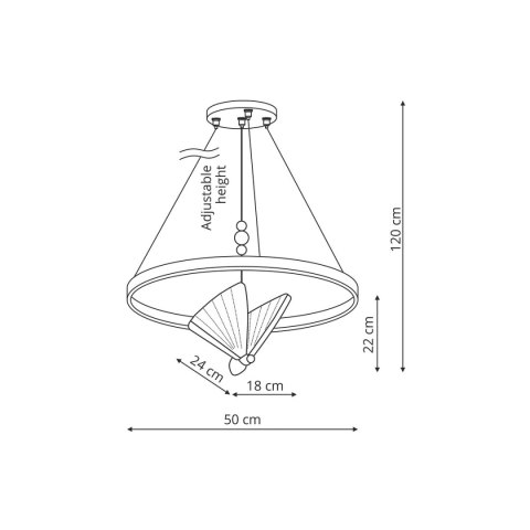 Light Prestige Lampa wisząca Marissa Ring złota LED CCT