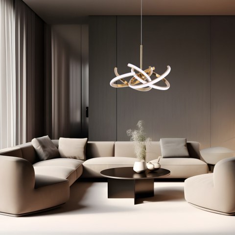 Light Prestige Lampa wisząca Spider 48 cm złota LED CCT