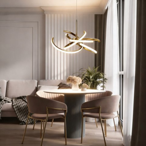 Light Prestige Lampa wisząca Spider 58 cm złota LED CCT
