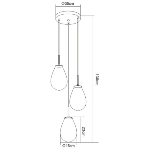 Light Prestige Lampa wisząca Fondi czarna 3xE14