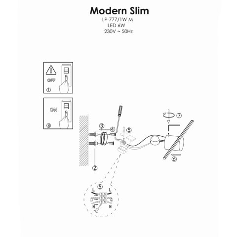Light Prestige Kinkiet Modern Slim 40 cm chrom LED 3000K