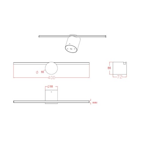 Light Prestige Kinkiet Modern Slim 40 cm złoty LED 3000K
