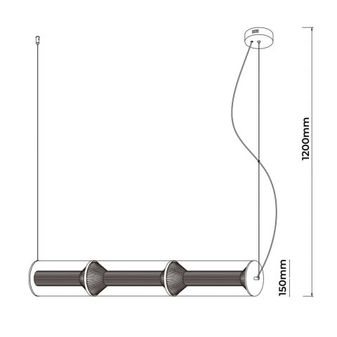Light Prestige Lampa wisząca Aeris 3 linia dymna LED CCT