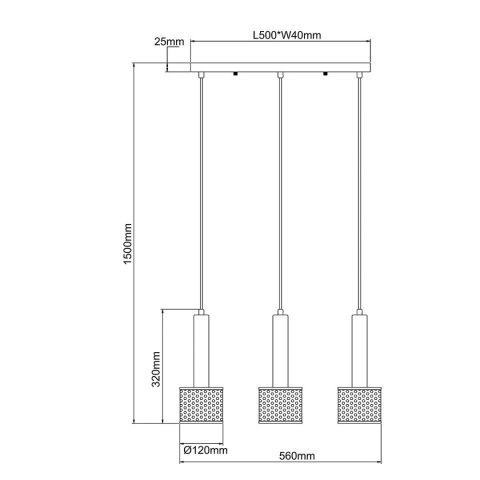 Light Prestige Lampa wisząca Amo czarno-złota 3xE27