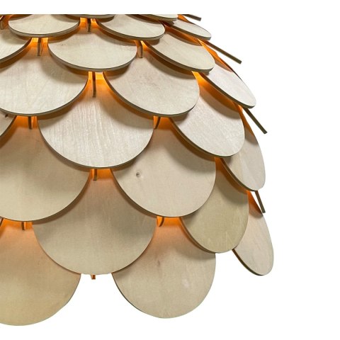 Light Prestige Lampa wisząca Burgo duża drewniana 1xE27