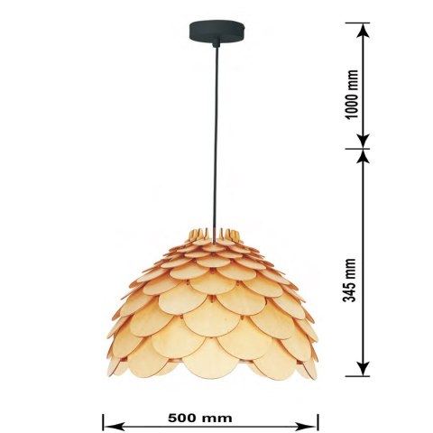 Light Prestige Lampa wisząca Burgo duża drewniana 1xE27