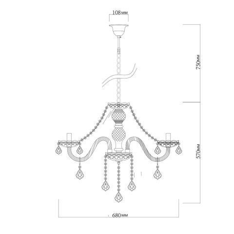 Light Prestige Lampa wisząca Cristallo srebrna 8xE14