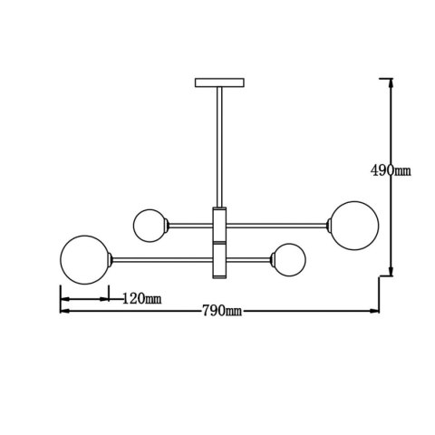 Light Prestige Lampa wisząca Dorado czarna 4xG9