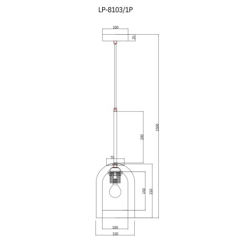 Light Prestige Lampa wisząca Elaris dymna 1xE27
