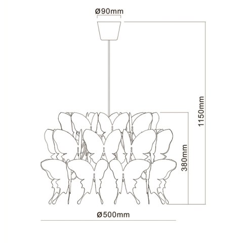 Light Prestige Lampa wisząca Farfalla biała 1xE27