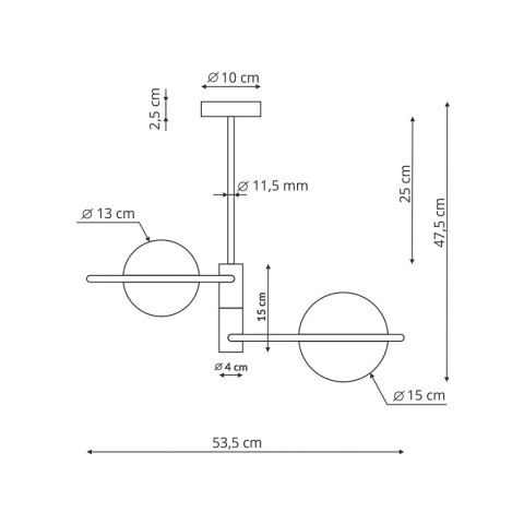 Light Prestige Plafon Dorado ring złota 2 x E14