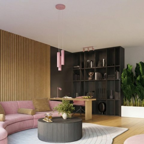Sollux Lighting Lampa wisząca KARBON 1 różowa
