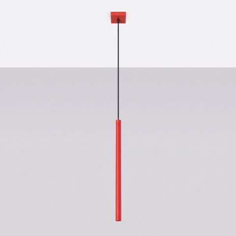 Sollux Lighting Lampa wisząca PASTELO 1 czerwona