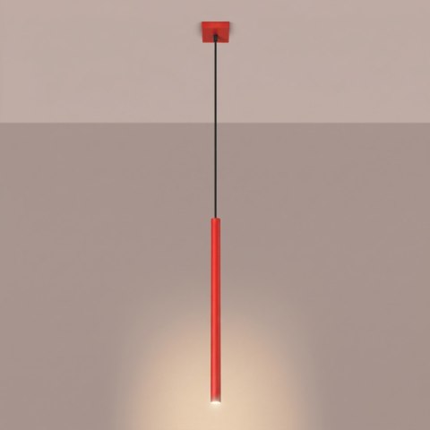 Sollux Lighting Lampa wisząca PASTELO 1 czerwona