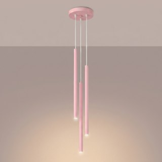 Sollux Lighting Lampa wisząca PASTELO 3P różowa
