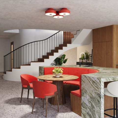 Sollux Lighting Plafon OMIQ czerwony