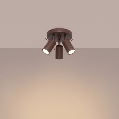 Sollux Lighting Plafon RING 3P brązowy