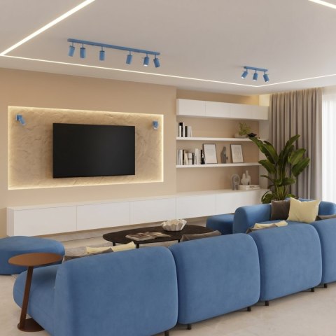 Sollux Lighting Plafon RING 4L błękitny