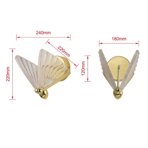 Light Prestige Kinkiet Mariposa złoty LED CCT