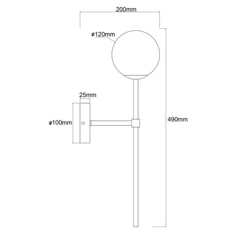 Light Prestige Kinkiet Piruleta złoty IP44 1xG9