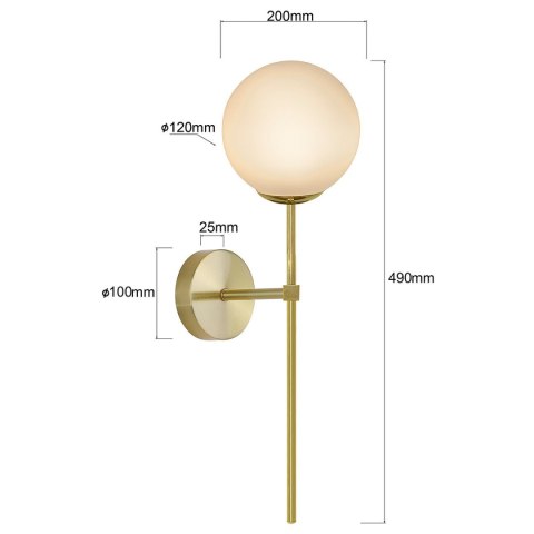 Light Prestige Kinkiet Piruleta złoty IP44 1xG9