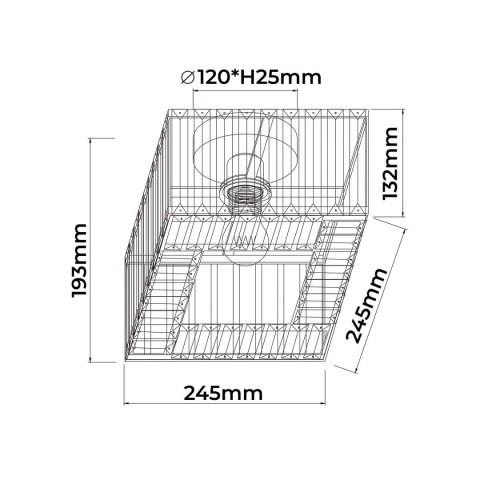 Light Prestige Kwadratowy plafon Vetro złoty 1xE27