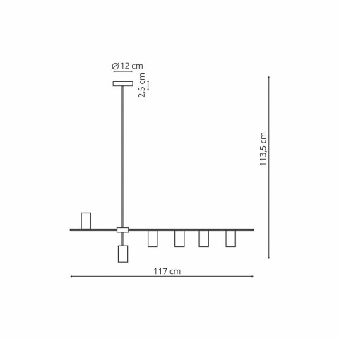 Light Prestige Lampa wisząca Arizona czarno - złota 6xGU10