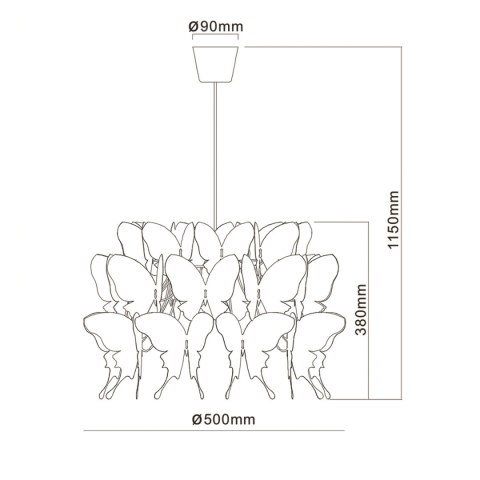 Light Prestige Lampa wisząca Farfalla różowa 1xE27