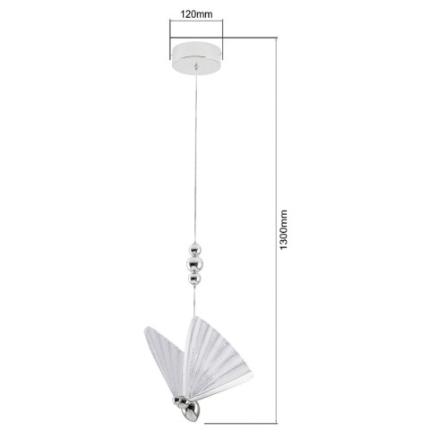 Light Prestige Lampa wisząca Mariposa 1 srebrna LED CCT